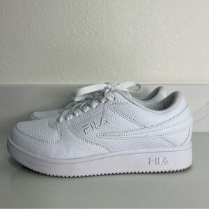 FILA Mens A Low White Casual Trainers Running Lace Up Sneakers Shoes Size 8.5
